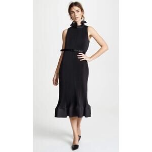 open lace back dress Eco Silk Pleated Godet Dress main image 0
